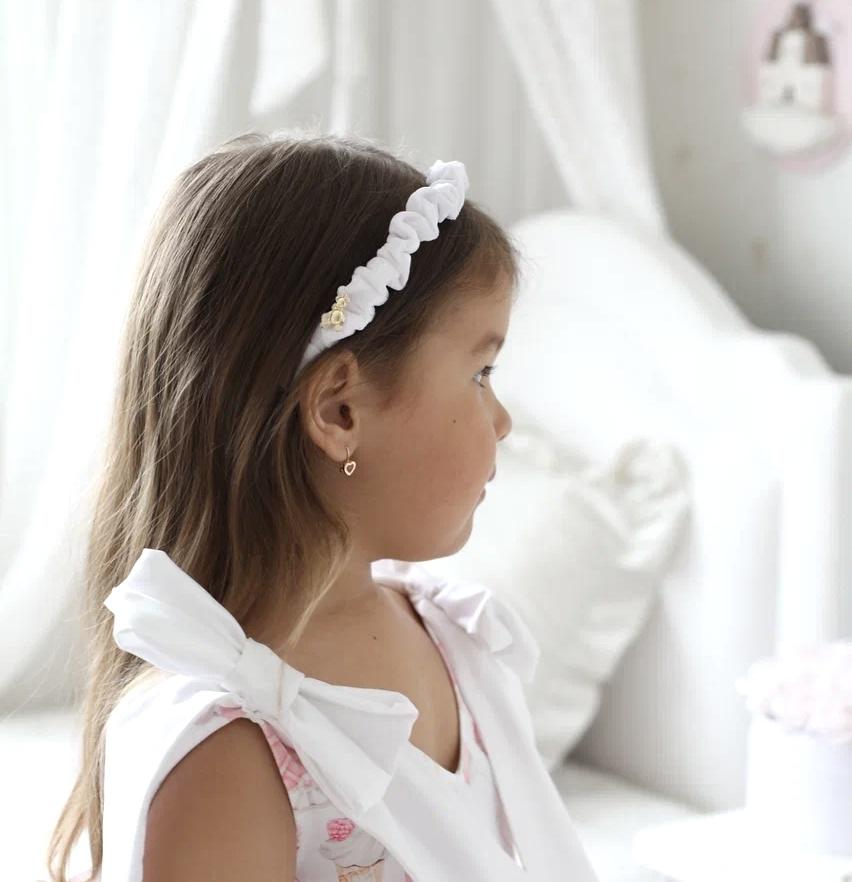 Ободок Bonjor бархатный, цвет: белый