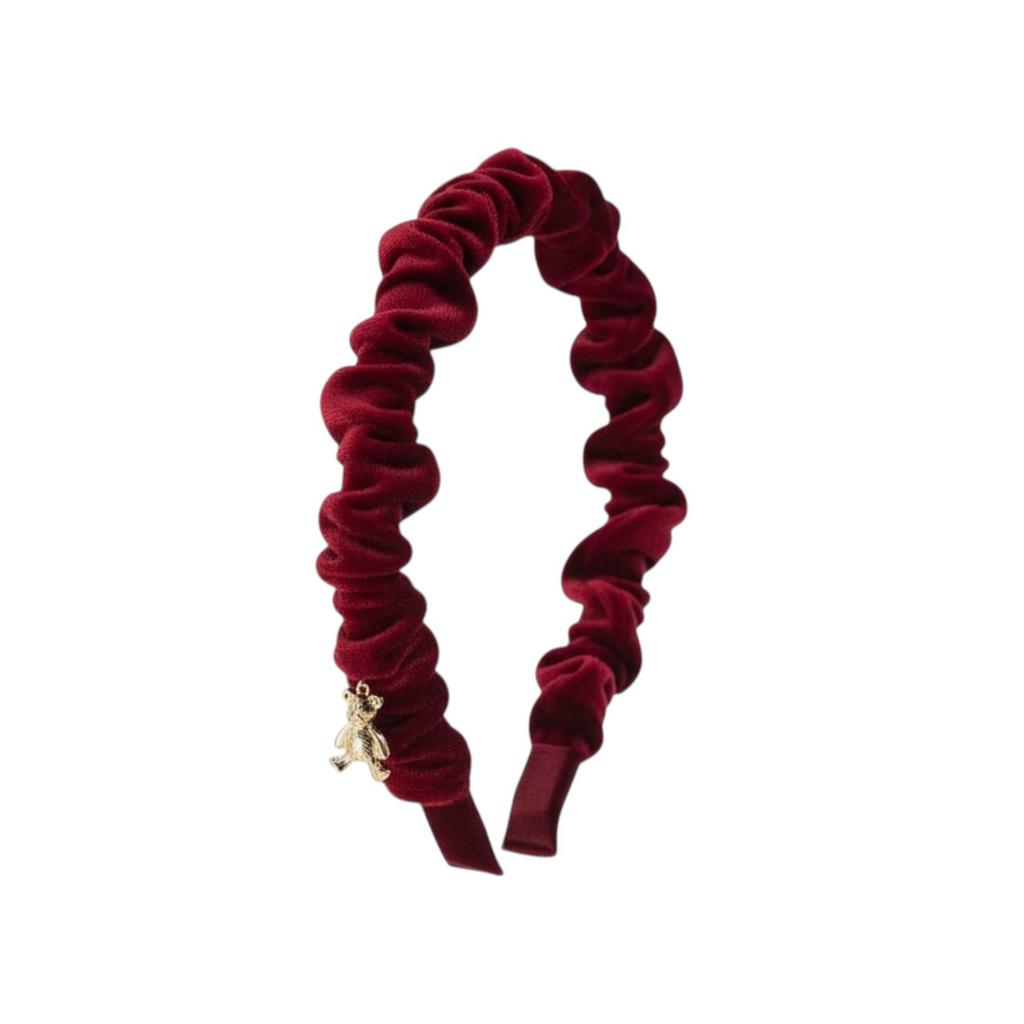 Ободок Bonjor бархатный, цвет: бордовый