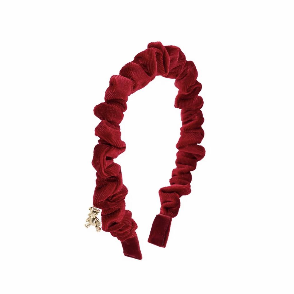 Ободок Bonjor бархатный, цвет: красный