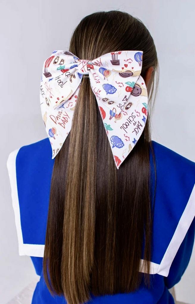 Бант на заколке «School Print Navy»