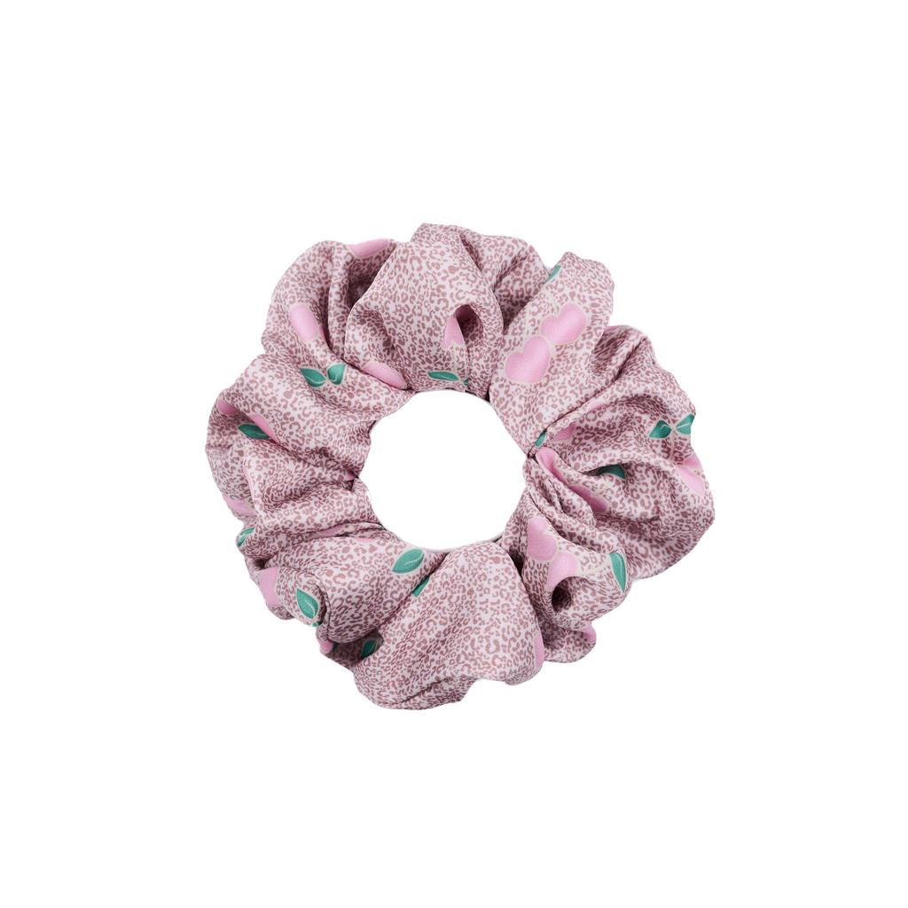 Скранч-резинка шелковая "Cherry Love Leopard"