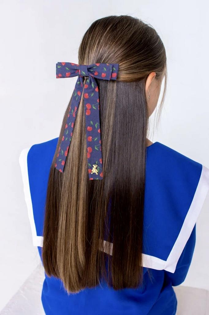 Бант на заколке  «Stefania Cherry"  цвет: темно-синий