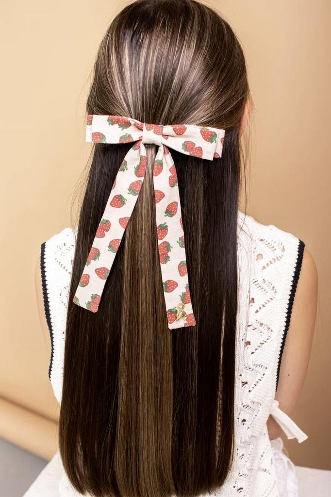 Бант на заколке  «Stefania Strawberry"  цвет: бежевый