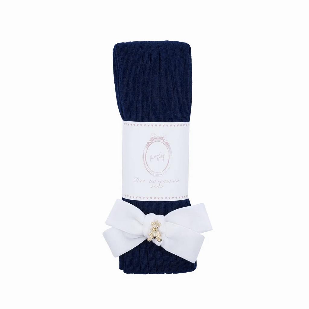 Колготки "Золотой мишка" цвет: темно-синие/белый