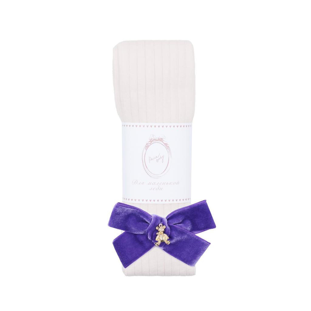 Колготки "Золотой мишка" цвет: молочные/фиолетовый