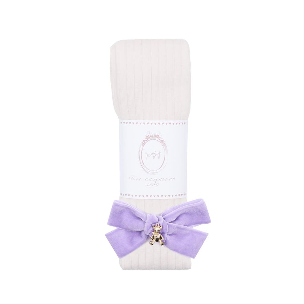 Колготки "Золотой мишка" цвет: молочные/сиреневый