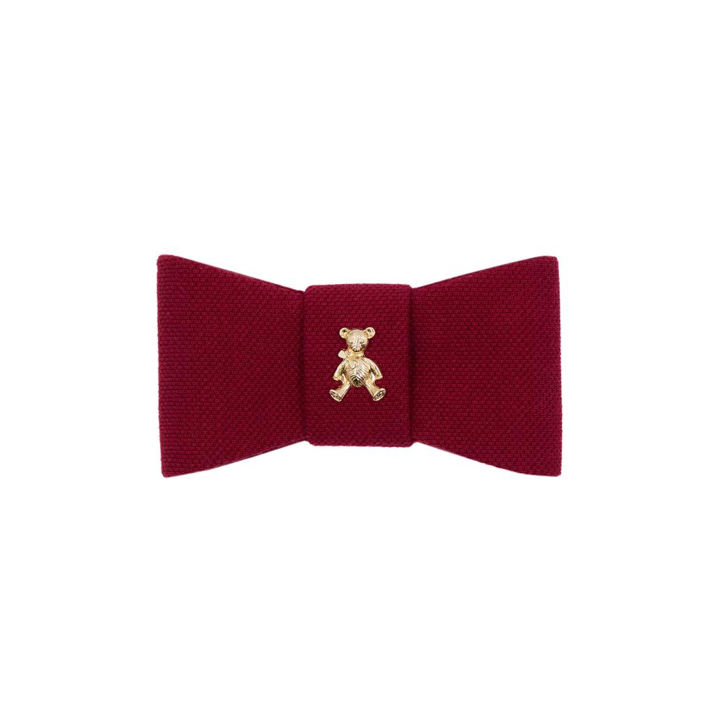 Бант на заколке "Betty Dolce wine red  XS"
