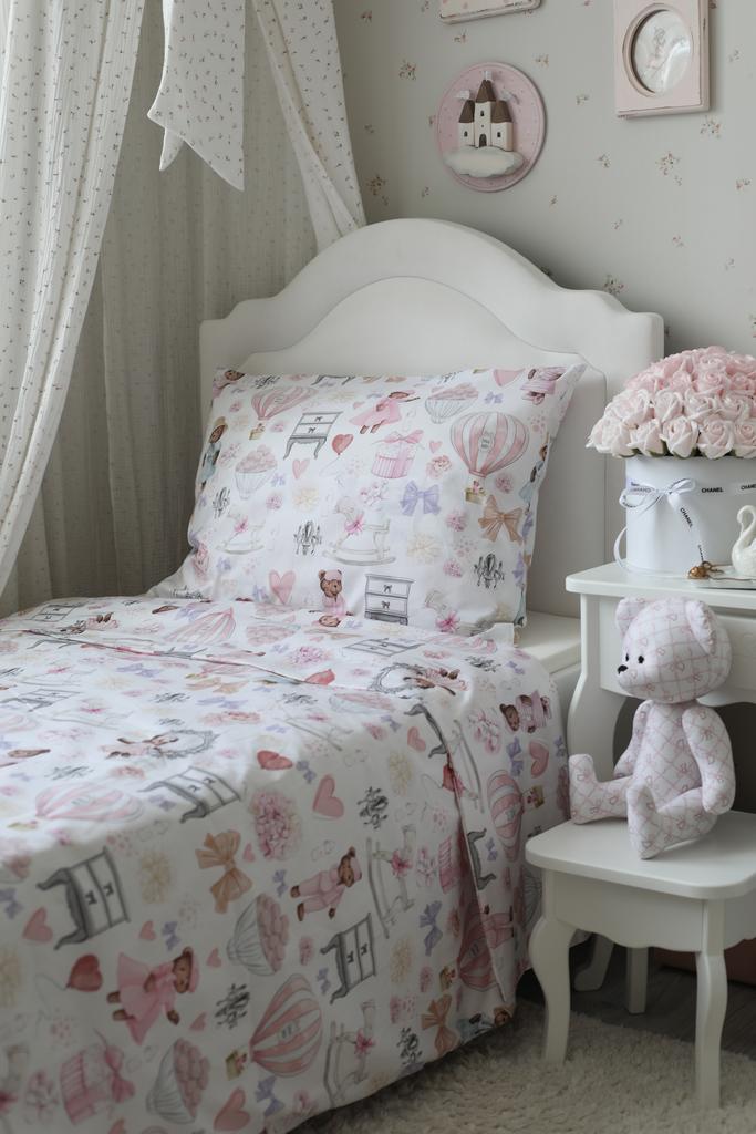 Комплект постельного белья Silk Dava цвет: белый/розовый