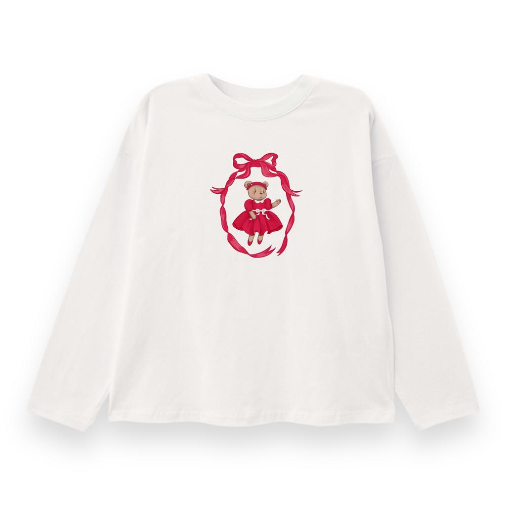 Лонгслив молочный  Bonny Vintage Coral Red