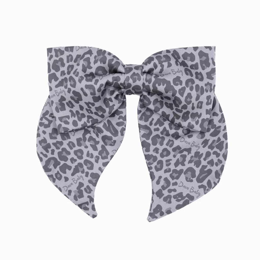 Бант на заколке Lovely/Leopard light grey