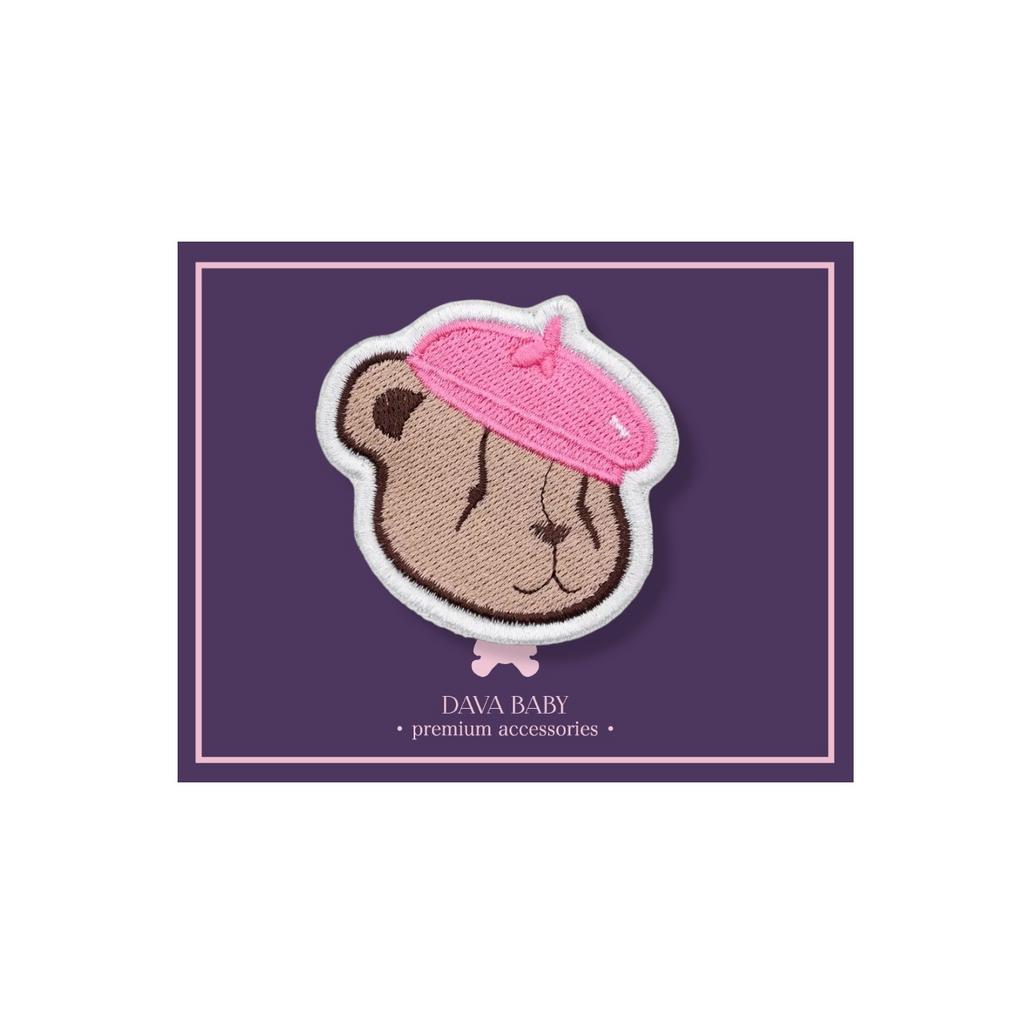 Заколка для волос Bear Dava цвет: ярко-розовый