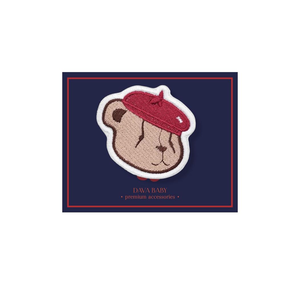 Заколка для волос Bear Dava цвет: бордовый