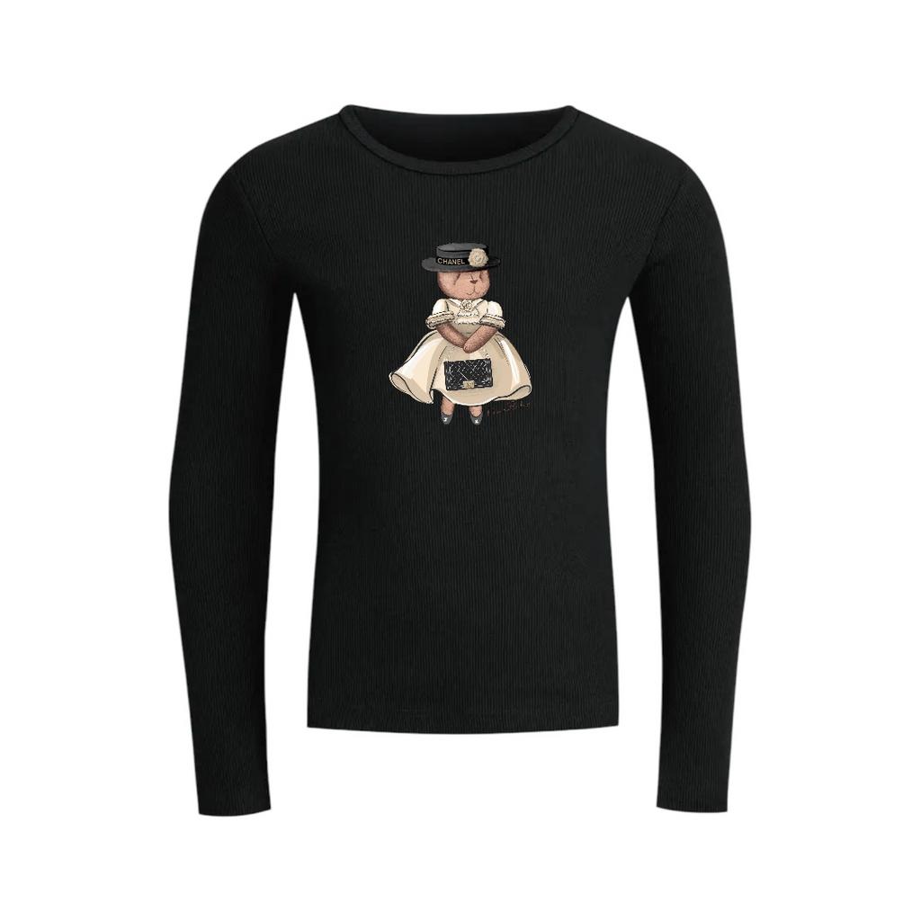 Лонгслив "Modemouselle Coco" цвет: черный