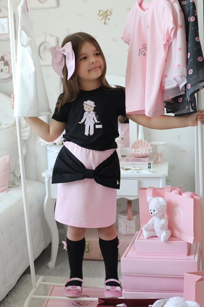 Юбка CHIC BOW цвет: розовый/чёрный