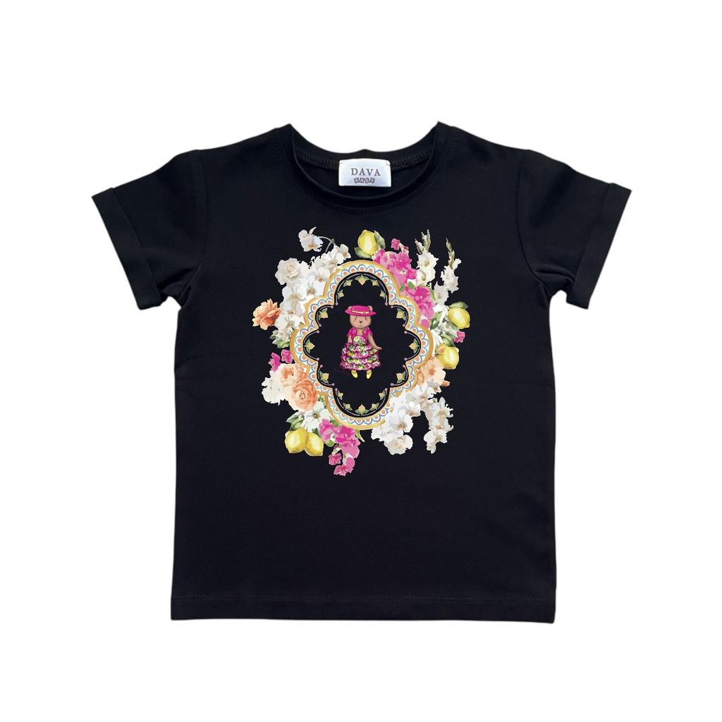 Футболка "Flowers and Lemon" цвет: черный