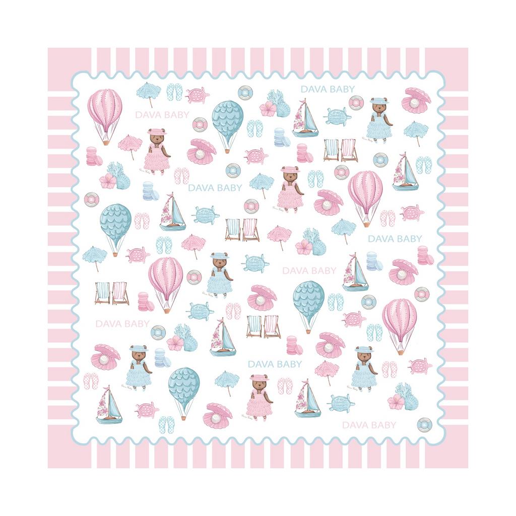 Шелковый платок "Summer Vibes” размер L