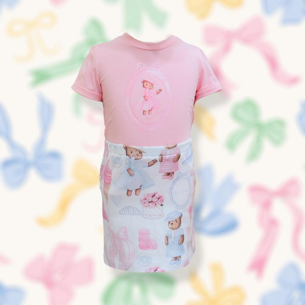 Комплект для девочки STOCK SUMMER PRINT"  (юбка трикотажная ,футболка)