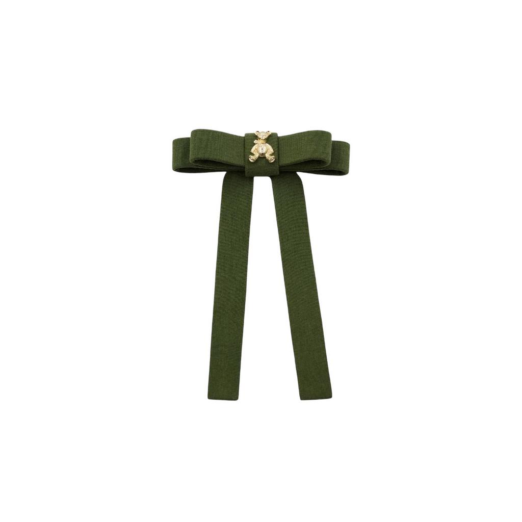 Бант  на заколке "Bonny mini" цвет: оливковый