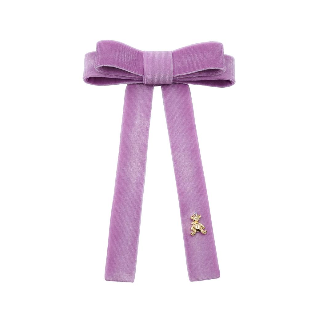 Бант бархатный на заколке "Bonny" цвет: сиреневый