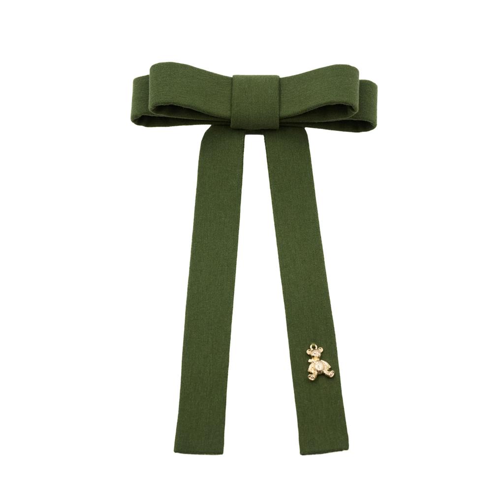 Бант на заколке "Bonny" цвет: оливковый
