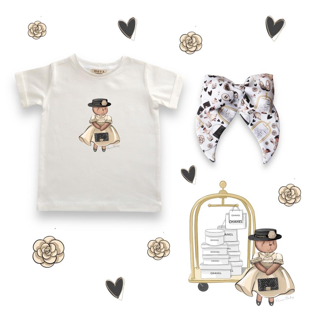 Подарочный набор футболка  COCO + бант Lovely Coco