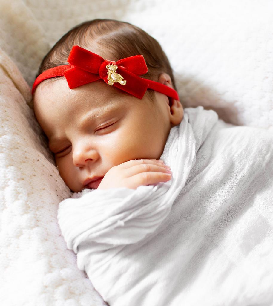 Повязка "Золотой мишка"  newborn  цвет: красный