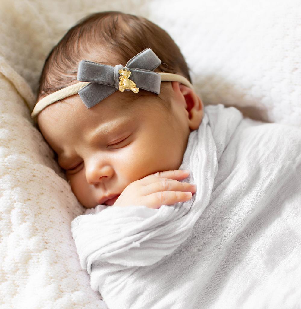 Повязка "Золотой мишка"  newborn  цвет: серый