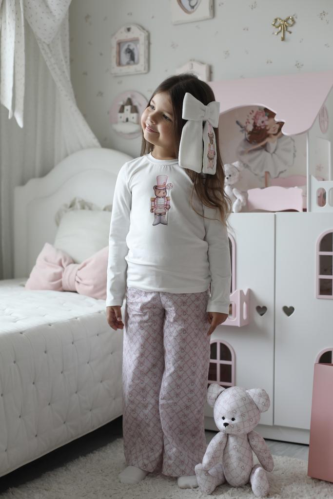 Комплект «Щелкунчик» лонгслив + хлопковые штаны , цвет : розовый