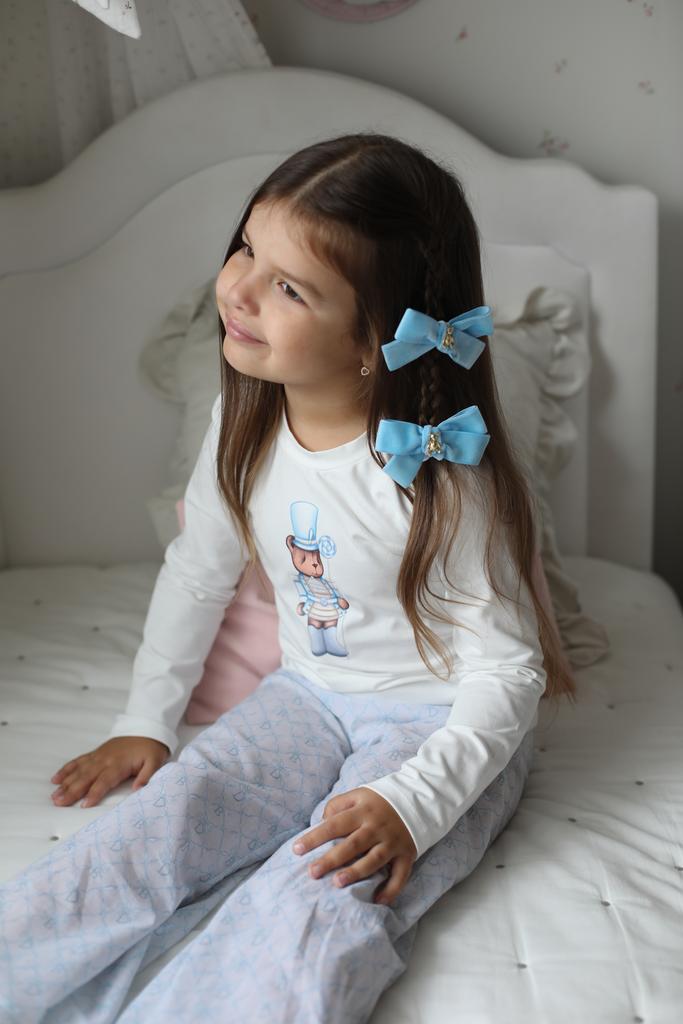 Комплект «Щелкунчик» лонгслив + хлопковые штаны , цвет : голубой