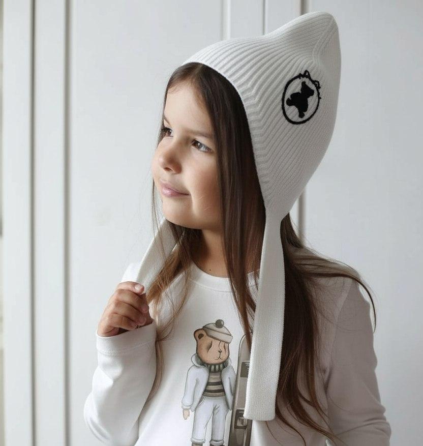 Шапка-чепчик Dava Vintage цвет: айвори/черная вышивка