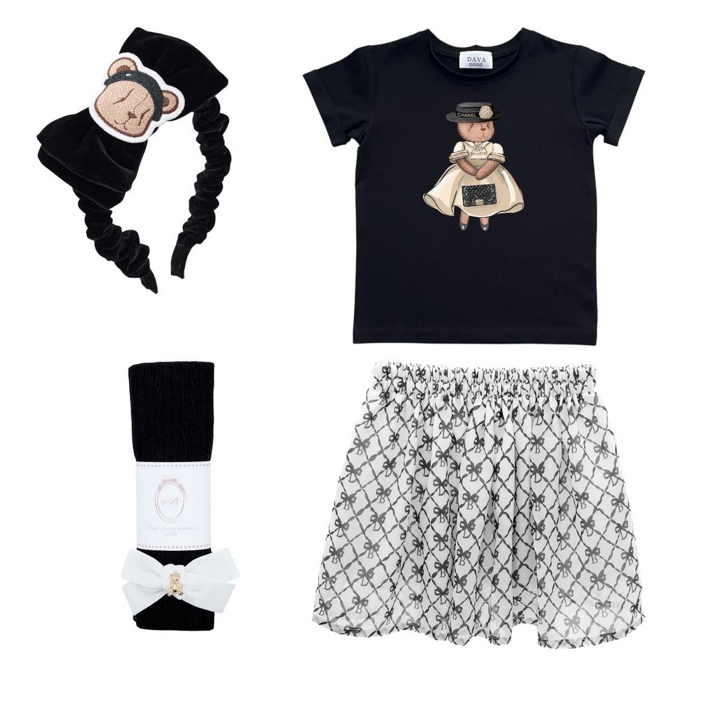 STOCK 82 Комплект размер 104-110 см  футболка +юбка+ ободок + колготки