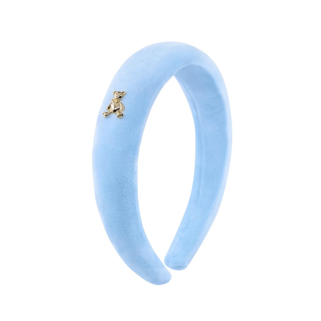 Ободок велюровый "Velvet Gold Bear" цвет: голубой