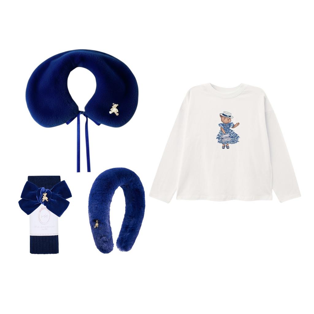 Комплект SALE  3  с воротником , цвет: синий