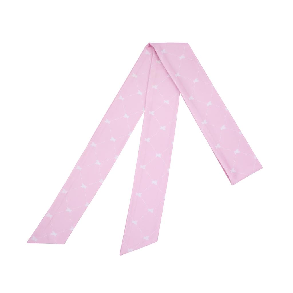 Лента твилли DAVA BEAR COLOR цвет: розовый/белый