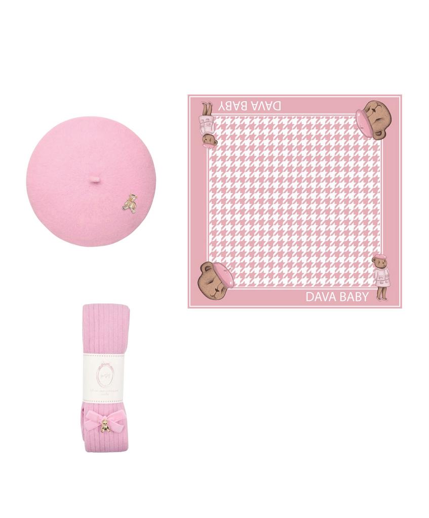 Комплект : берет, колготки, платок Scotland Darli Pink