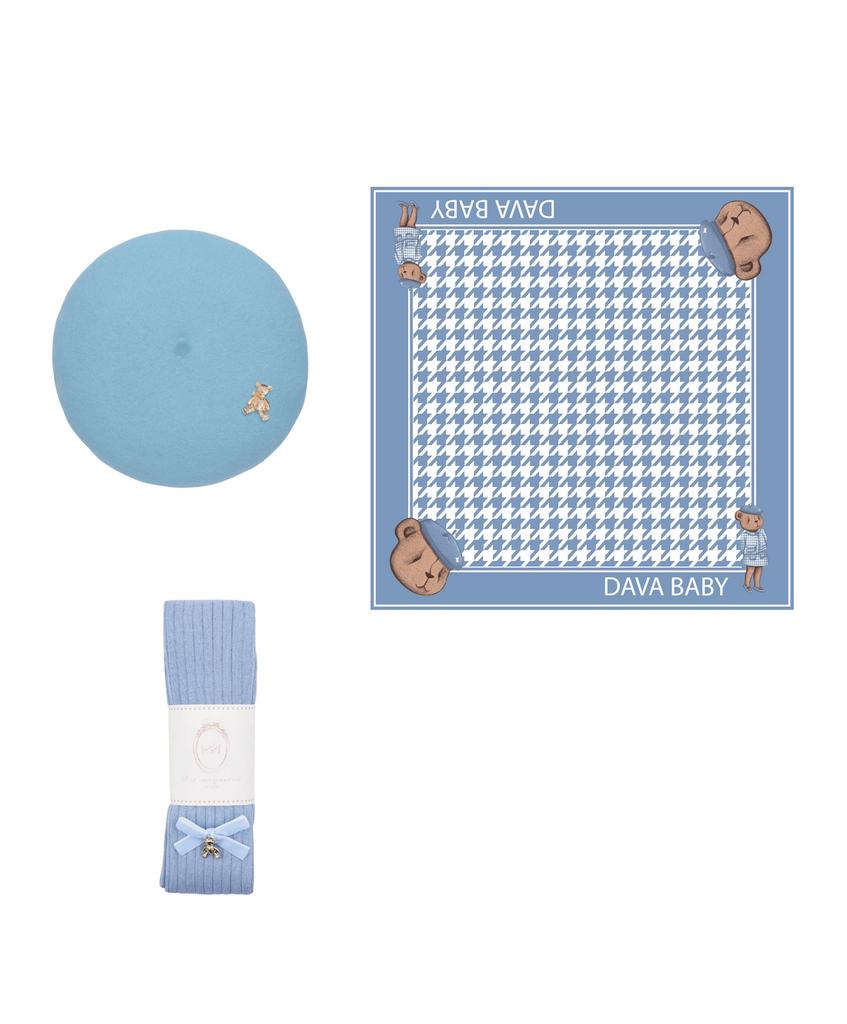 Комплект : берет, колготки, платок Scotland Darli Blue