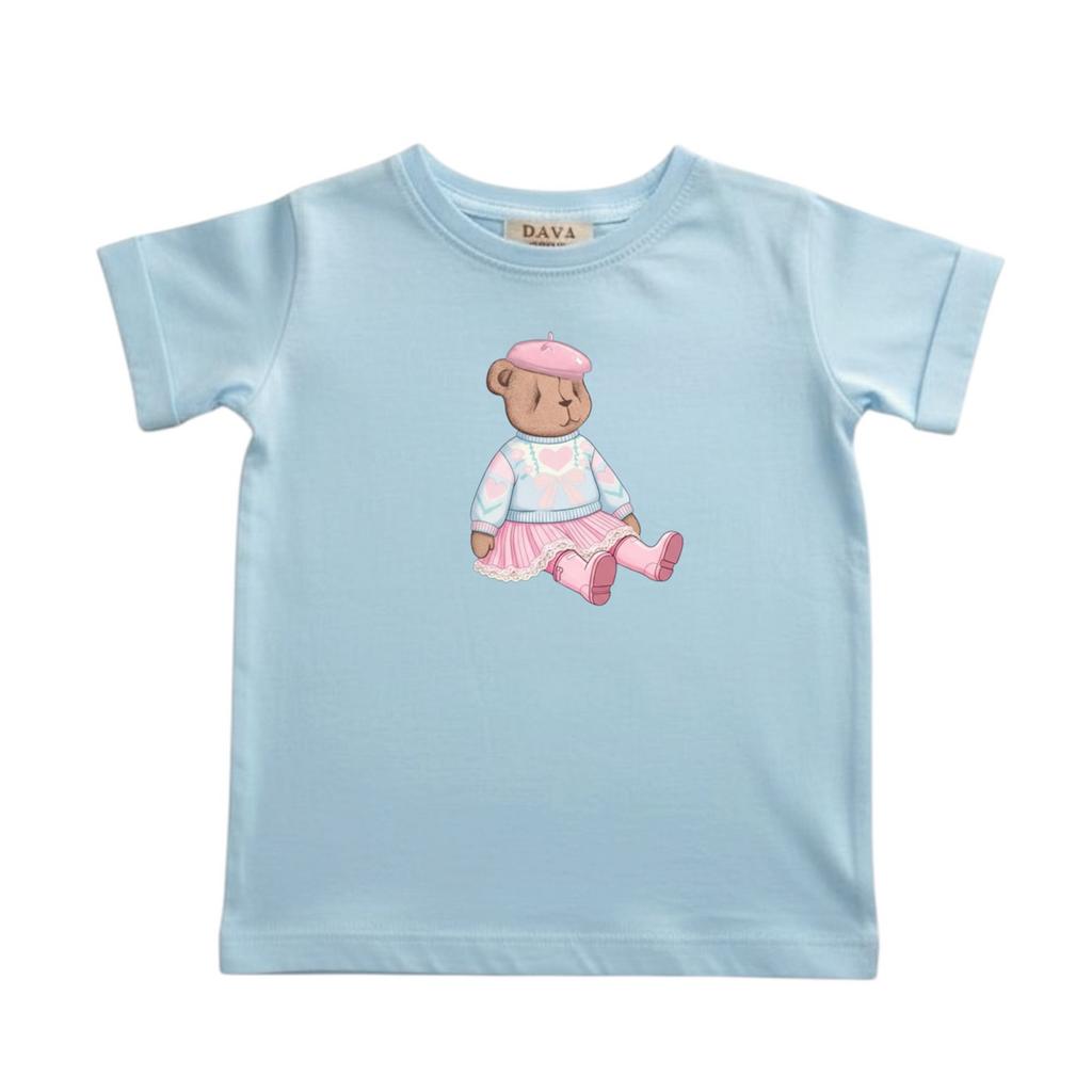 Футболка Bear and Bloom , цвет: голубой