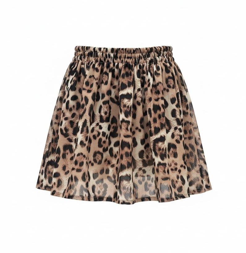 Юбка mini шифоновая LEOPARD цвет: бежевый