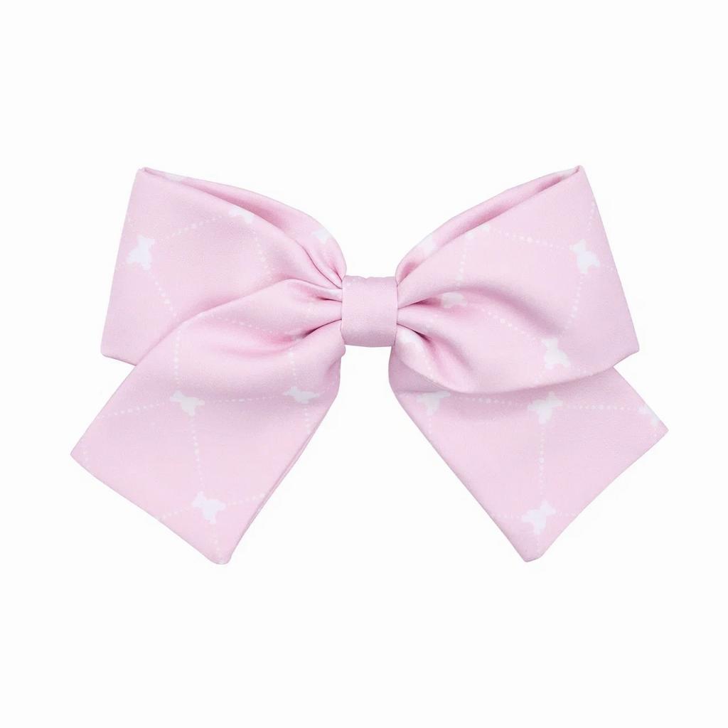 Бант на заколке Silk Dava Teddy Bear, цвет : розовый/белый