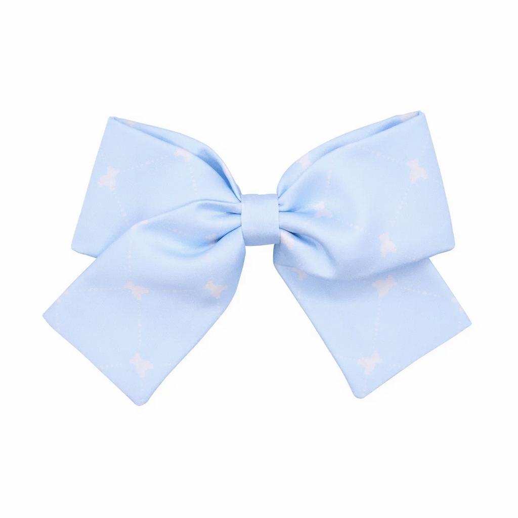 Бант на заколке Silk Dava Teddy Bear, цвет : голубой/белый