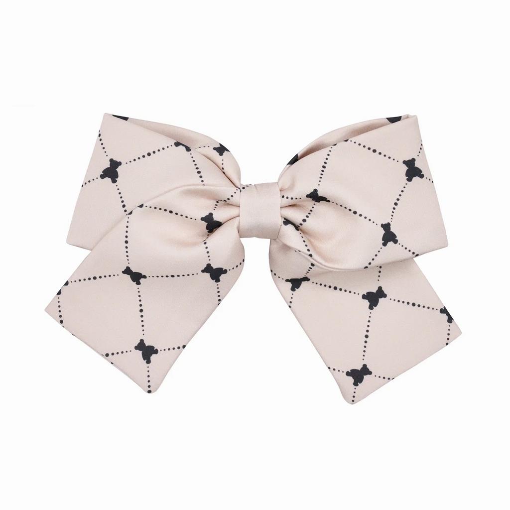 Бант на заколке Silk Dava Teddy Bear, цвет : бежевый/черный