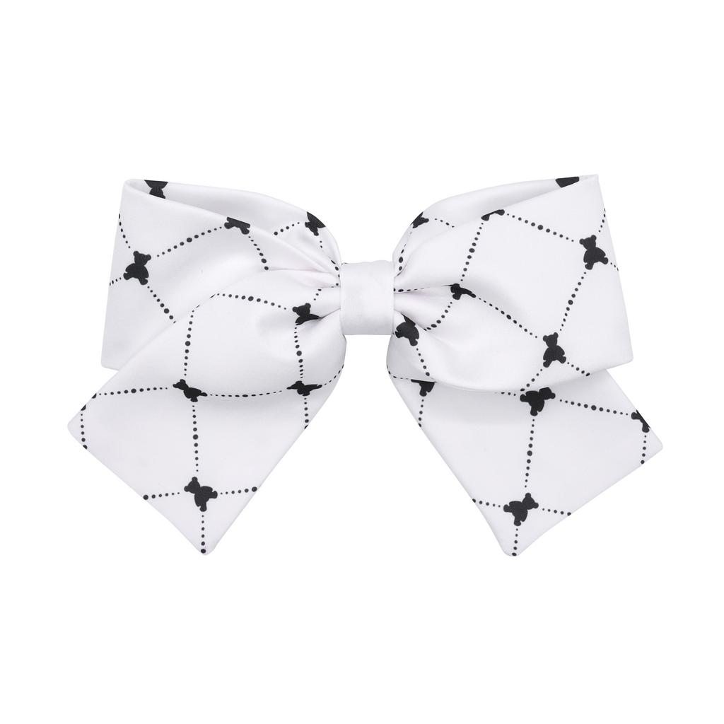 Бант на заколке Silk Dava Teddy Bear, цвет : белый/черный