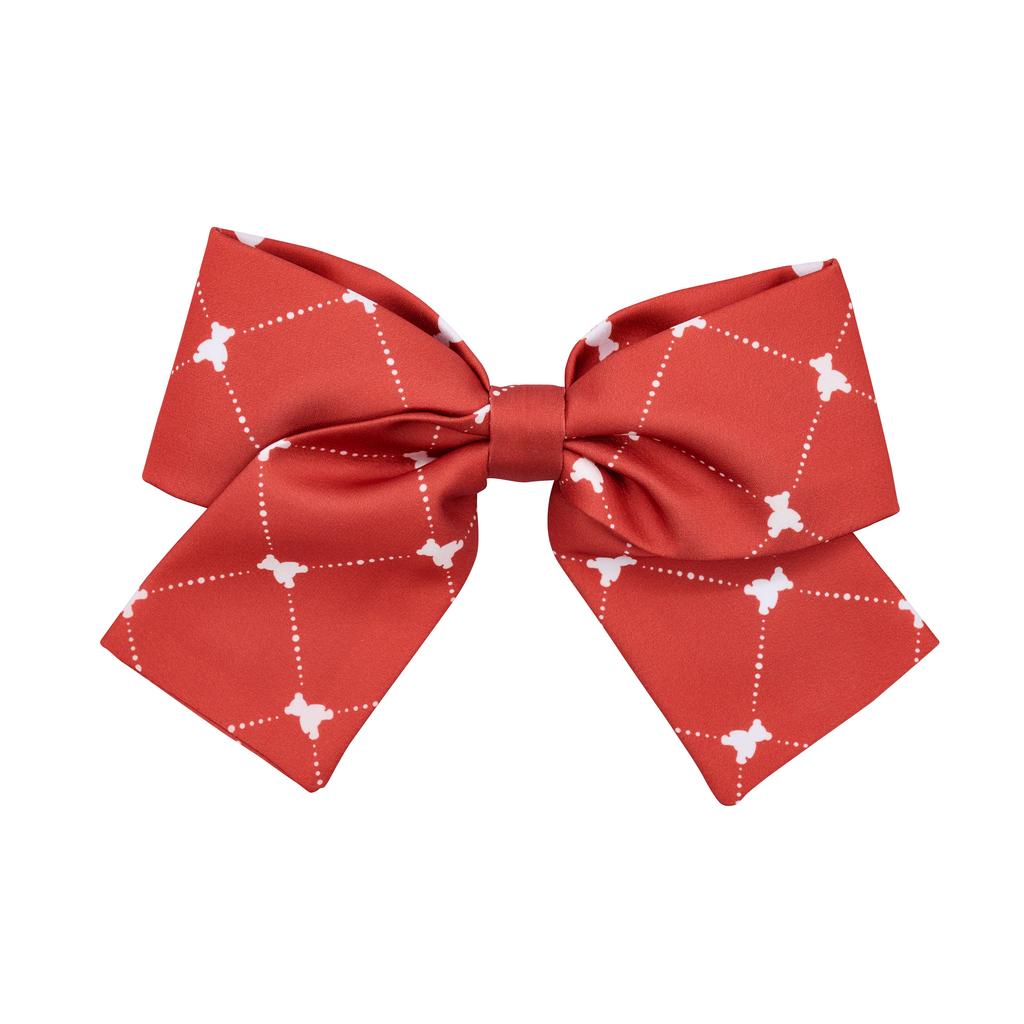 Бант на заколке Silk Dava Teddy Bear, цвет : красный/белый