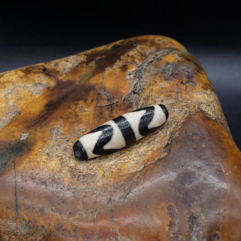 Бусина дзи двойные зубы тигра №11