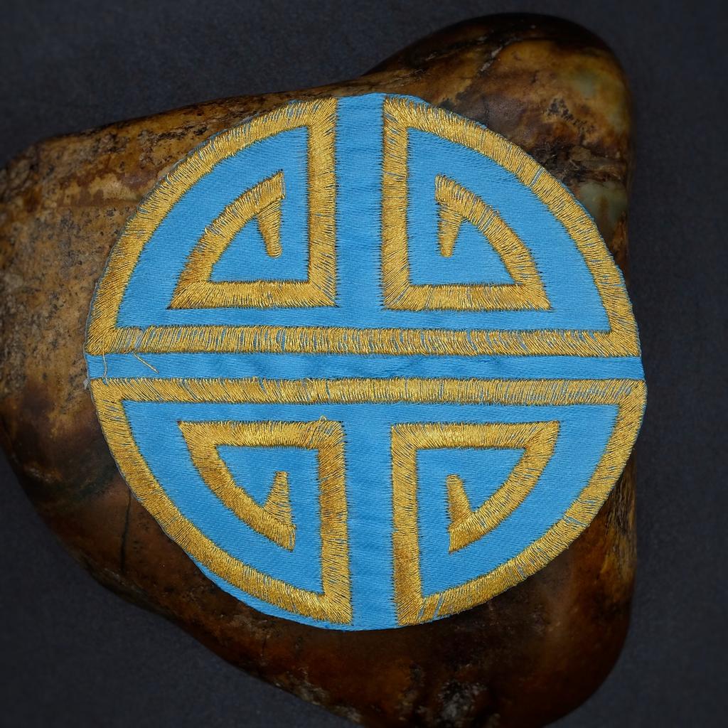 Нашивка круглая "Шоу" голубая