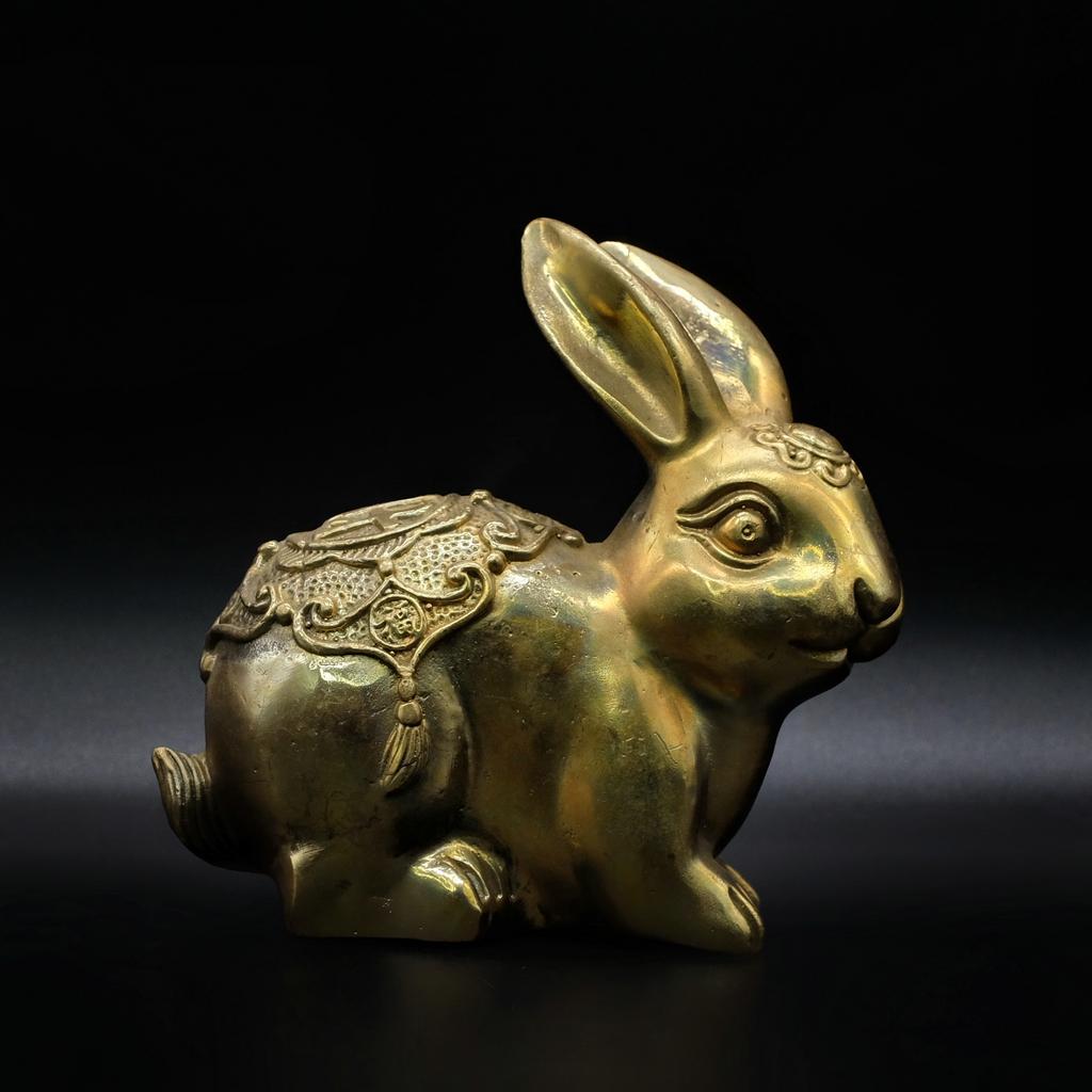 Заяц с иероглифом "Удача" светлый