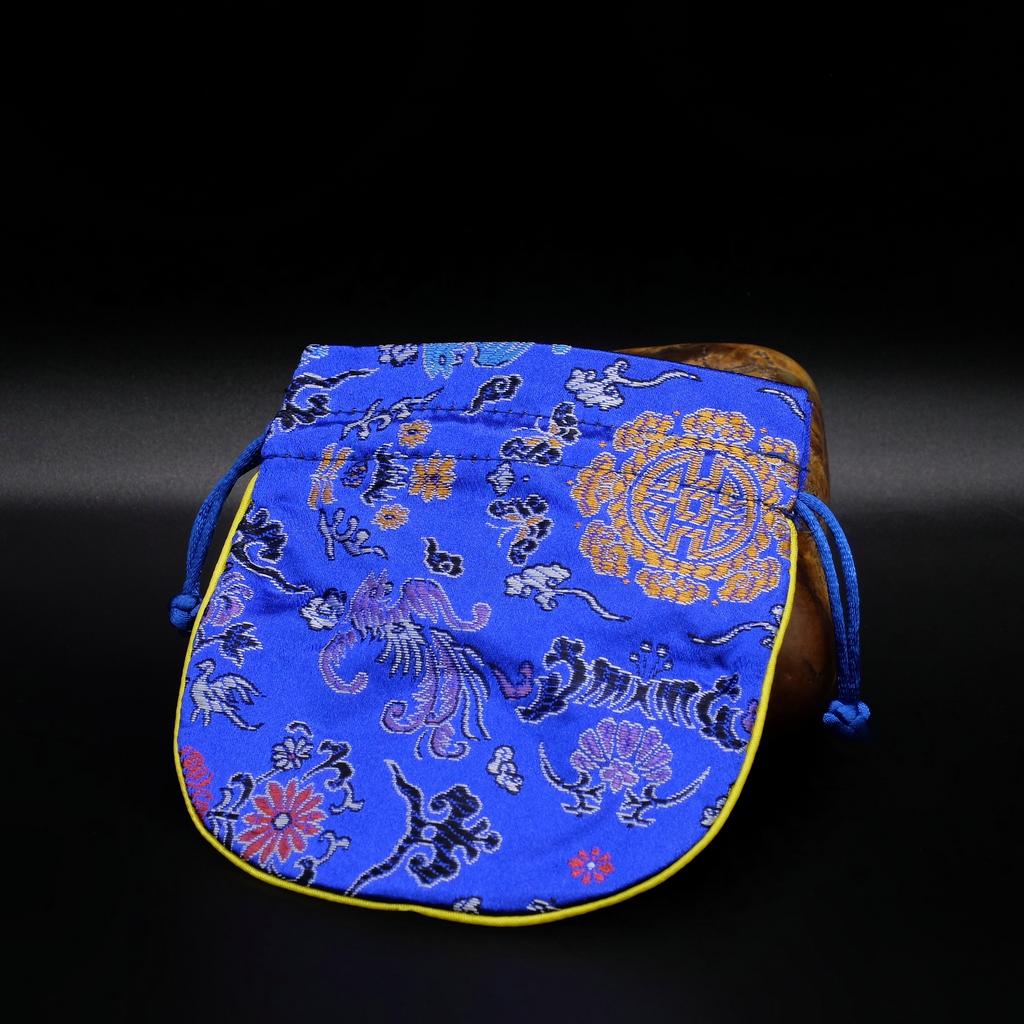 Мешочек шелковый синий