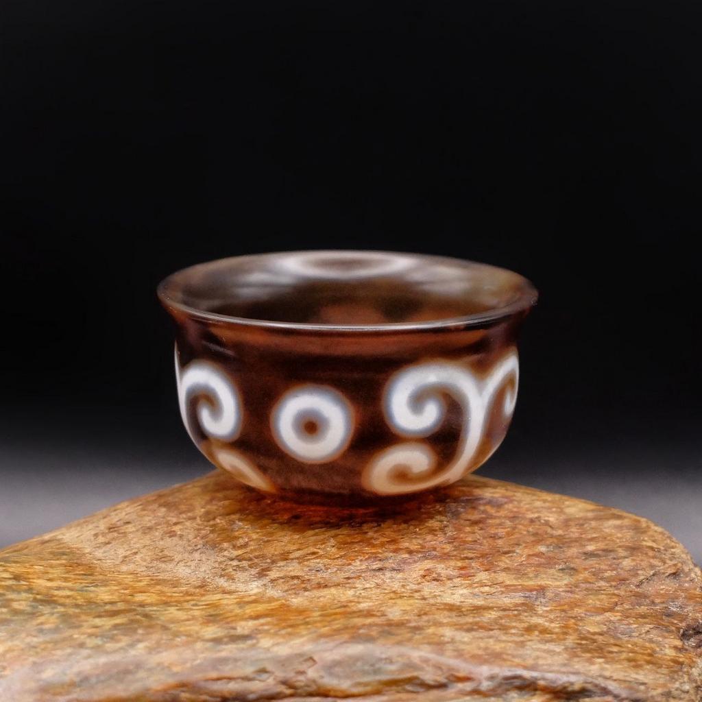 Пиала дзи 3 глаза в облаках N°2