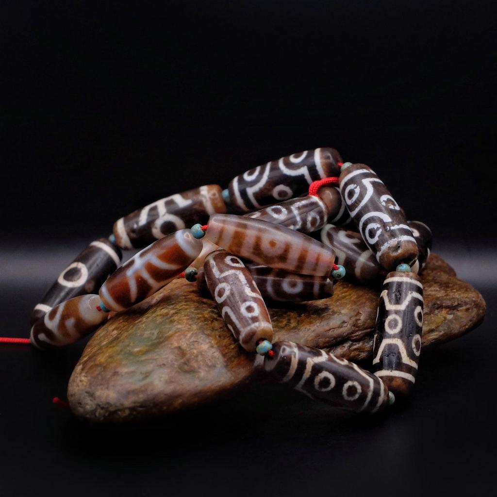 Набор бусин Дзи (16 штук) N°2