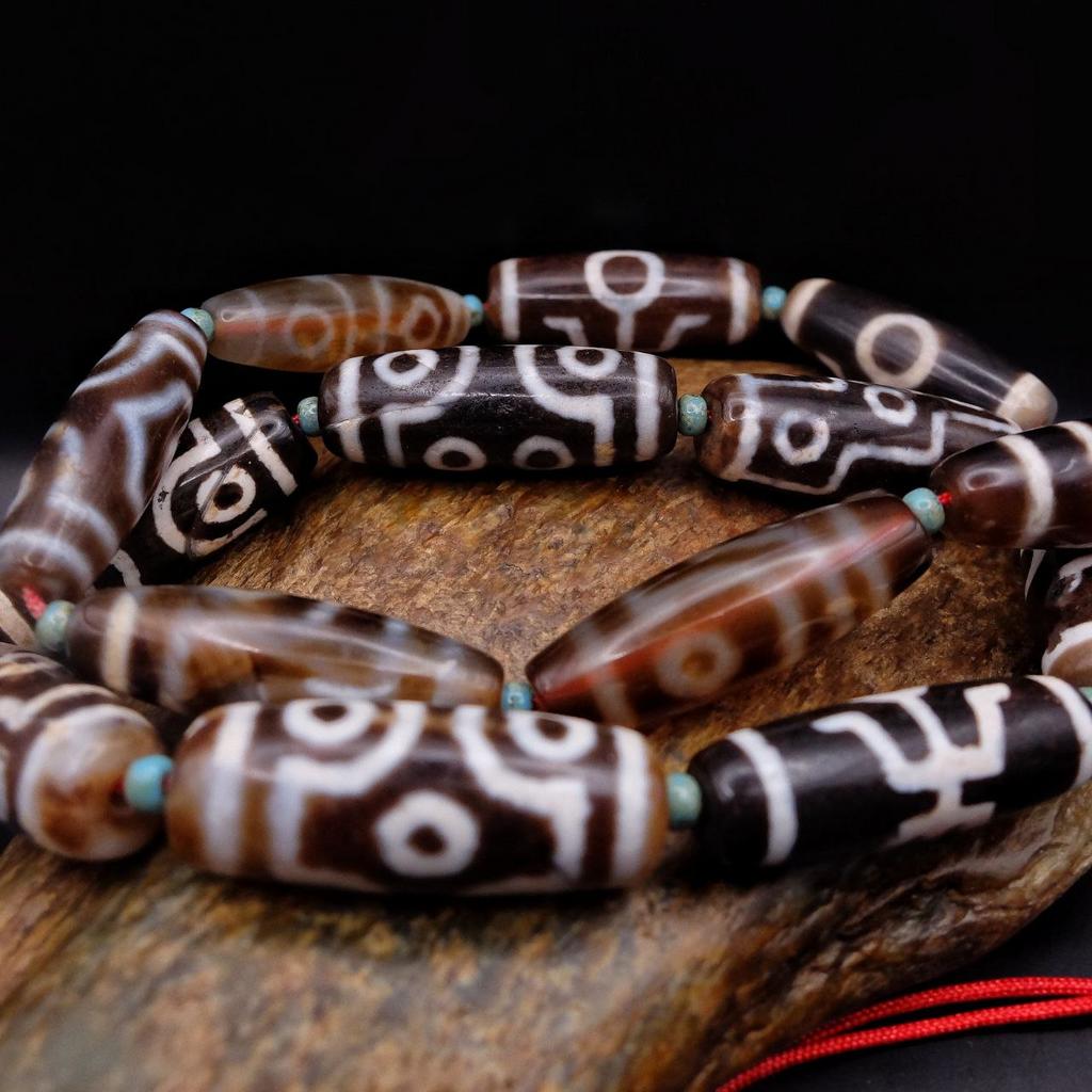 Набор бусин Дзи (16 штук) N°3